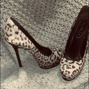YSL animal print heels